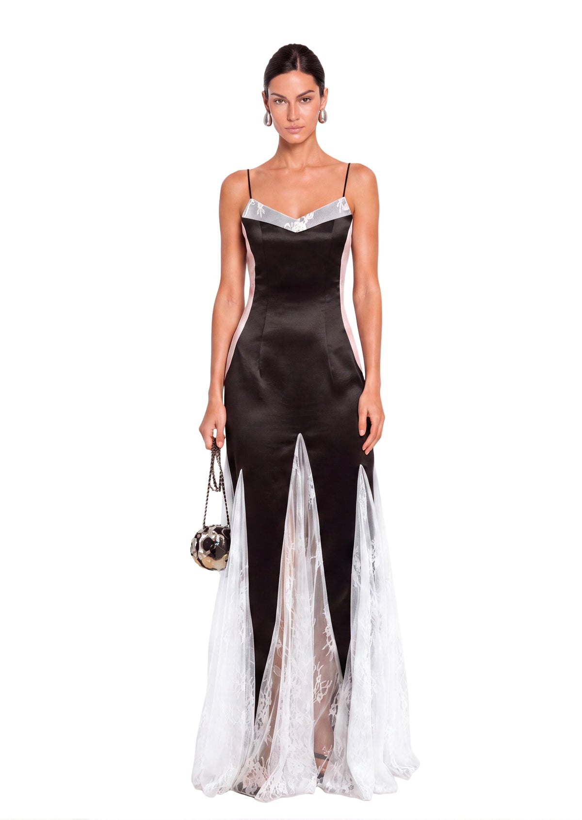 Mabon Sleeveless Lace Maxi Dress In Black