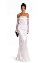 Naiya Satin Strapless Sleeveless Maxi Dress