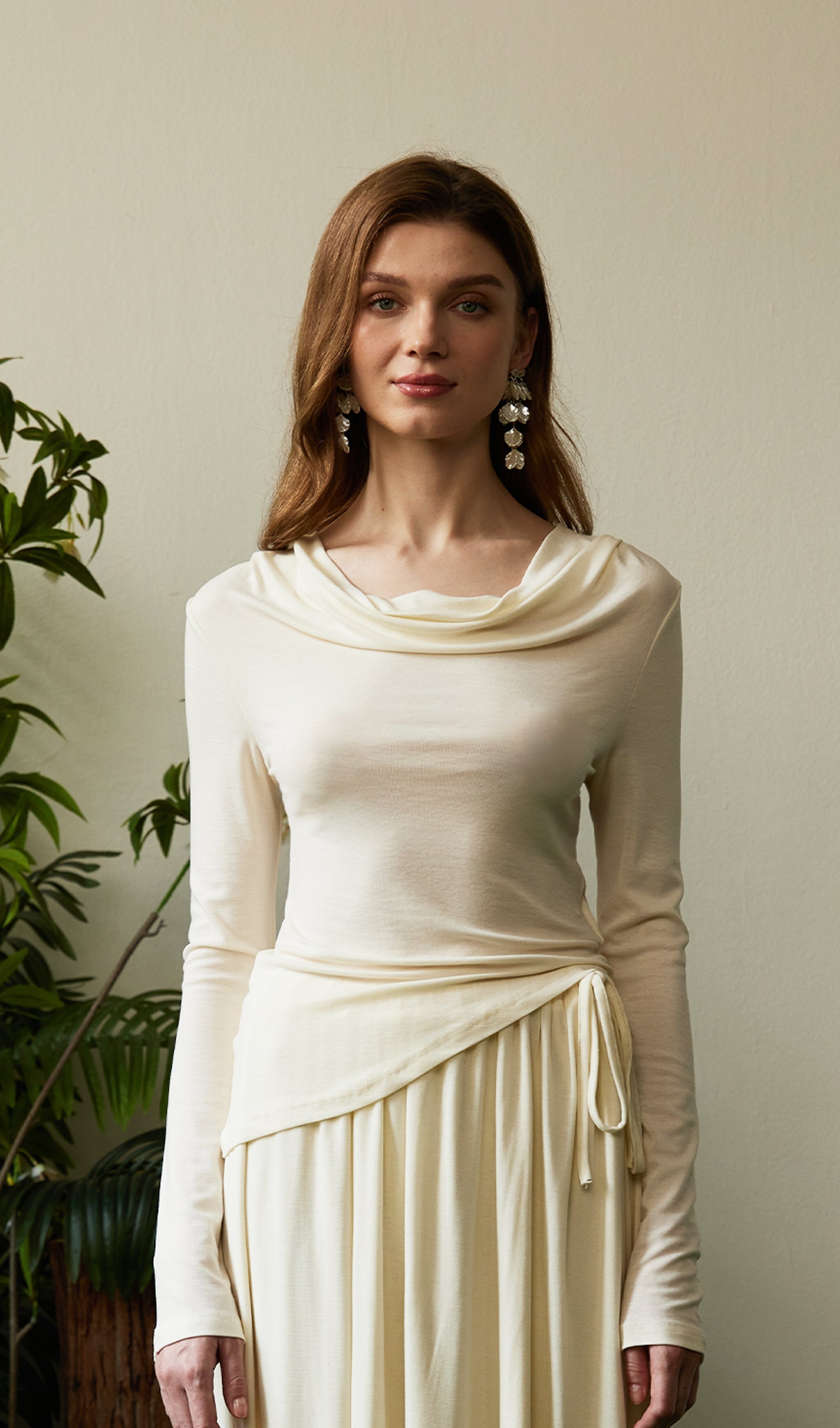 Solid Stretch Jersey Gathers Sets Skirt