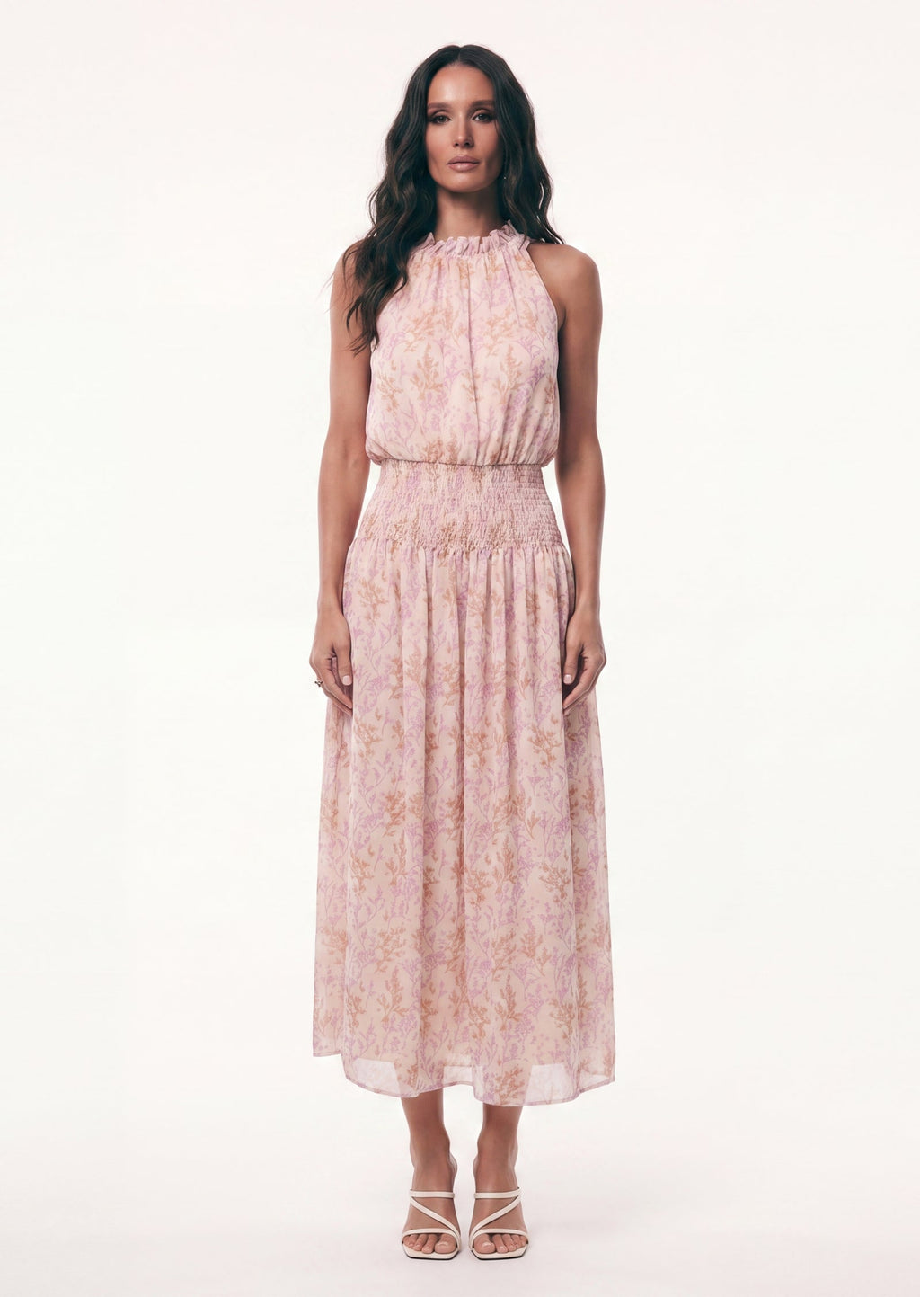 Lioness Floral Print Sleeveless Midi Dress