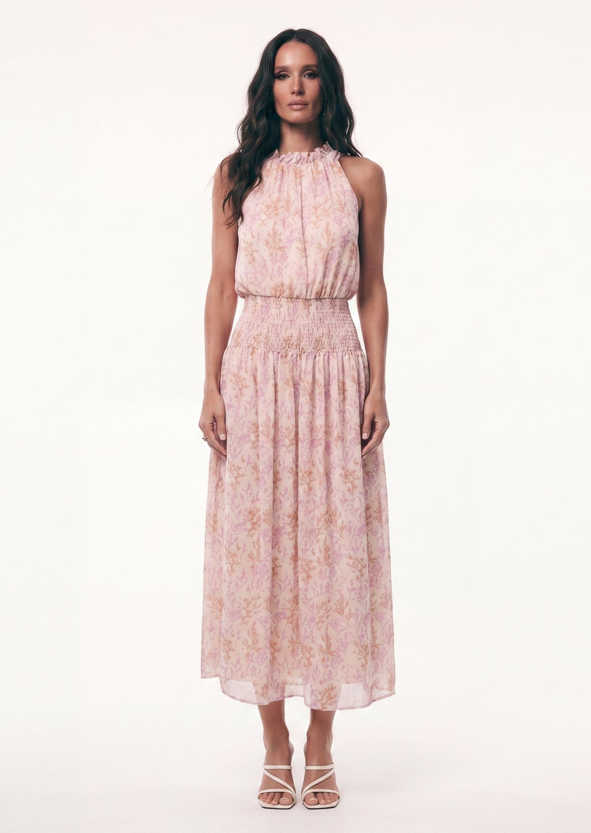 Lioness Floral Print Sleeveless Midi Dress
