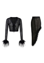 Nadim Long Sleeved Top & Skirt Fuzzy Matching Set
