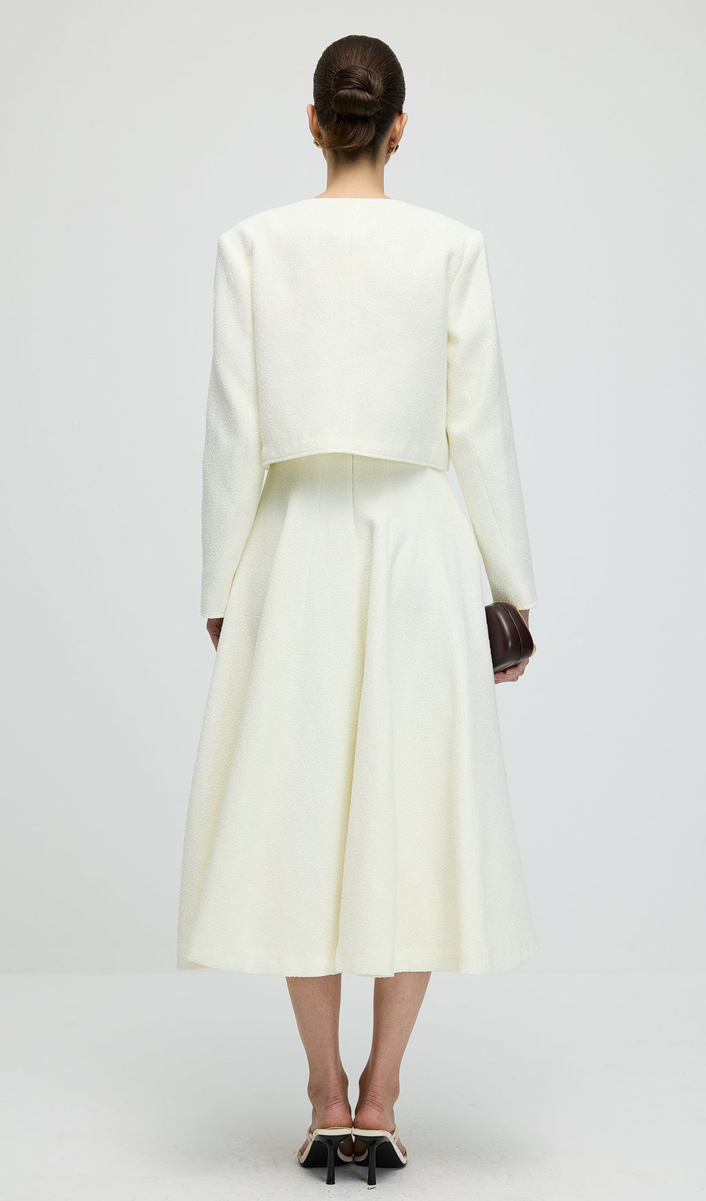 Long Sleeve Tweed Midi Dress Set