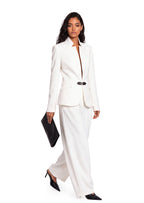 Painter Stand Collar Blazer In White
