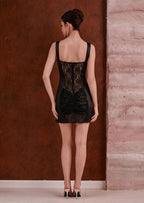 Lillian Lace Mini Dress In Black