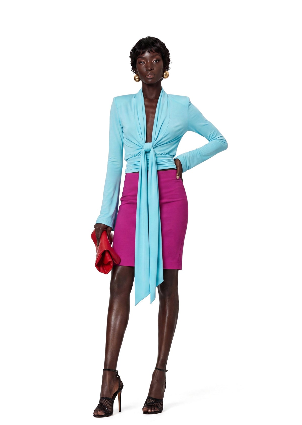 Daishiro Bell Sleeved Top In Blue