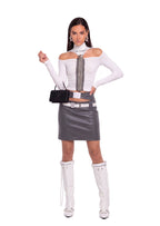 Tabananica Belted Mini Skirt In Dark Gray