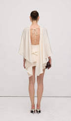 Satin Cape Two Piece Mini Dress
