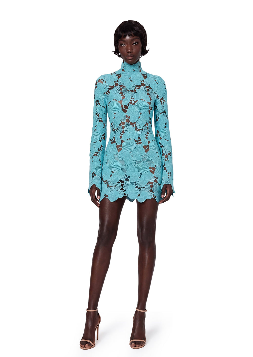 Xavier Lace Mini Dress In Blue