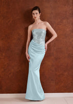Quinn Satin Sequined Maxi Dress