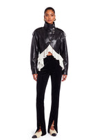 Quasar PU Paneled Ruffle Jacket