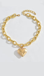 Heart Shaped Metal Necklace