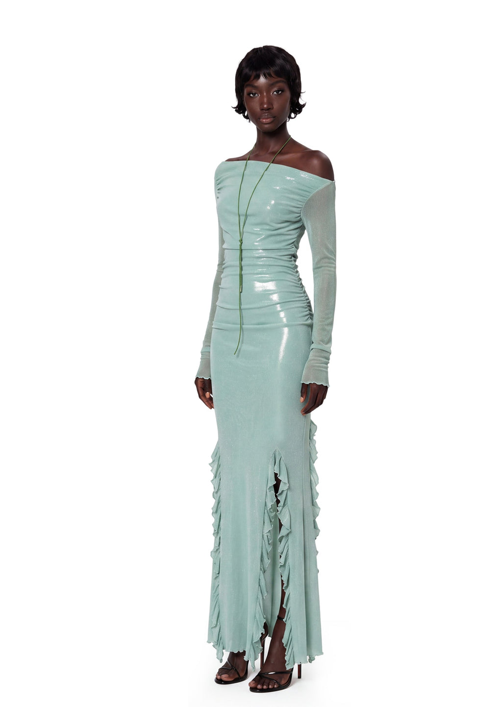 Jayesh Long Sleeved Top & Slit Skirt Set