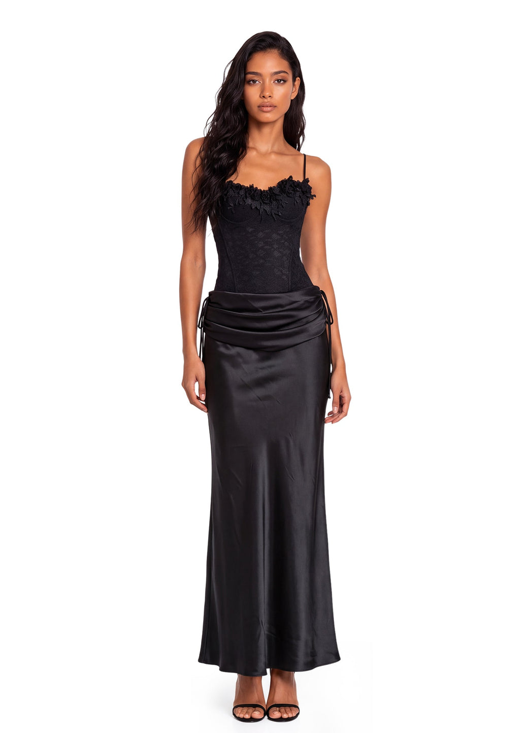 Eastwood Satin Maxi Dress In Black