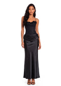 Eastwood Satin Maxi Dress In Black