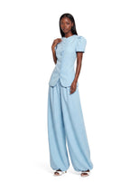 Hadley Short Sleeve Top & Maxi Pants Set In Blue