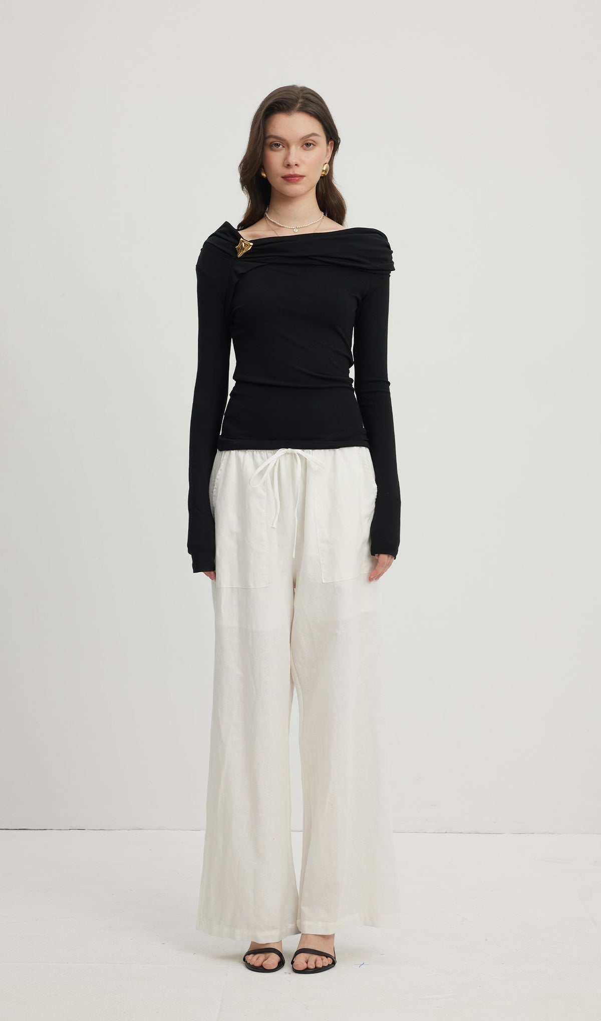 Pleated Off Shoulder Top