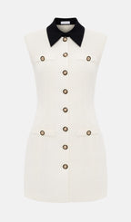 Tweed Contrast Collar Mini Dress
