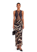 Tadahiro Printed Lace Midi Dress In Black