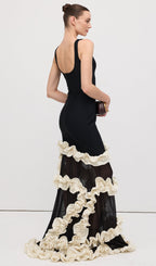 Wisteria Gown Maxi Dress In Black & White