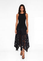 Abetzi Knit Midi Dress In Black