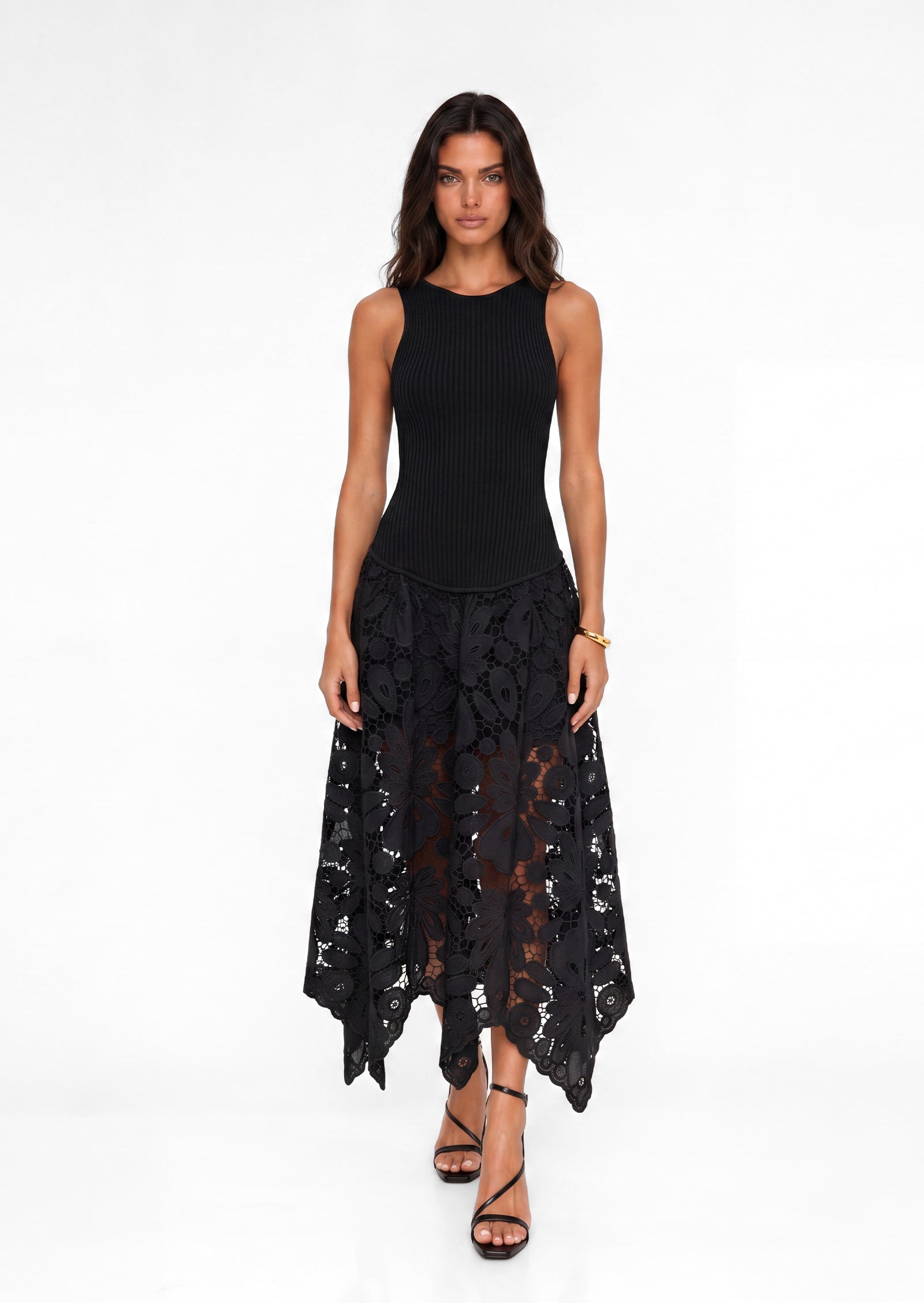 Abetzi Knit Midi Dress In Black