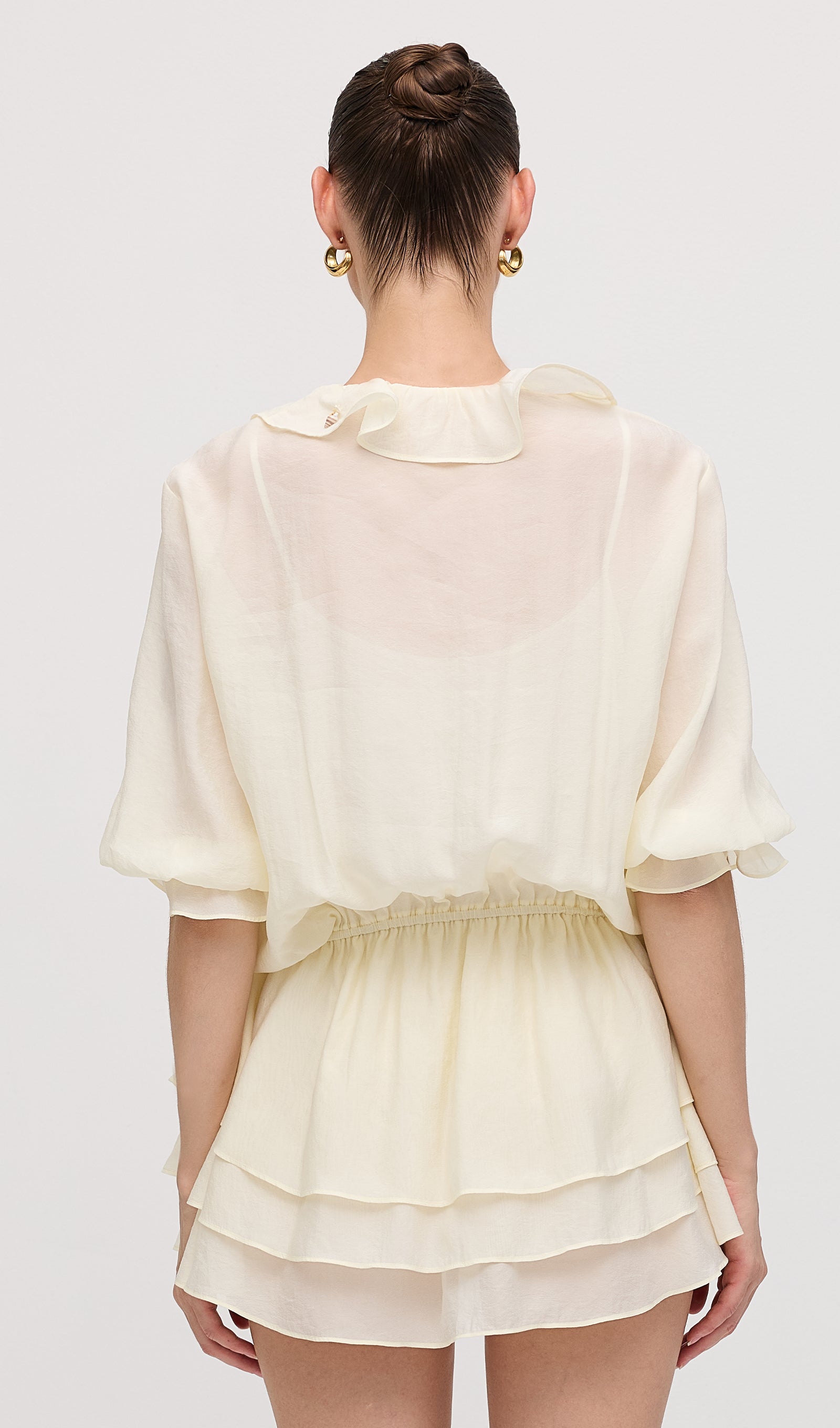 Solid Tiered Ruffles Mini Dress
