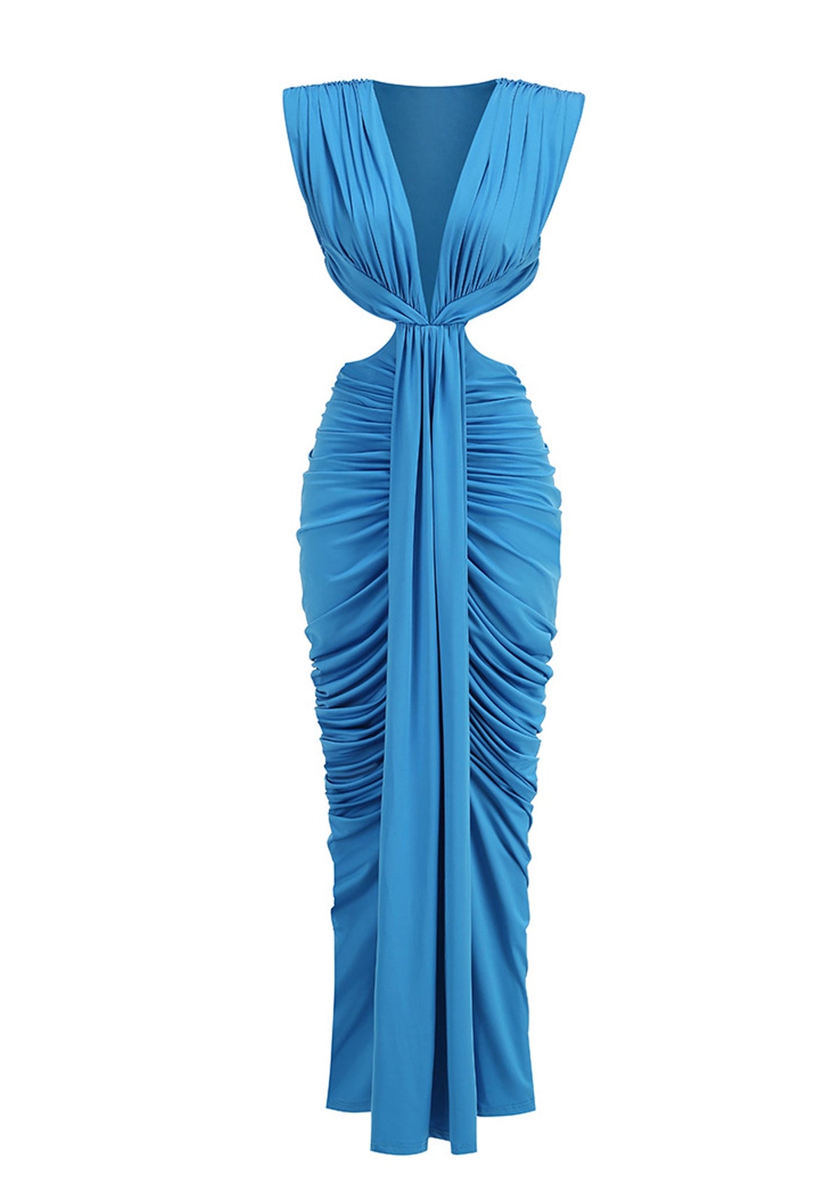 Zadie Pleated Maxi Dress In Royal Blue
