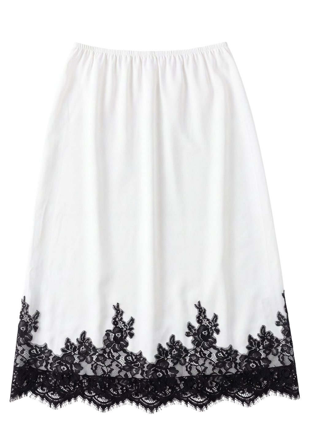 Lace Satin Midi Skirt