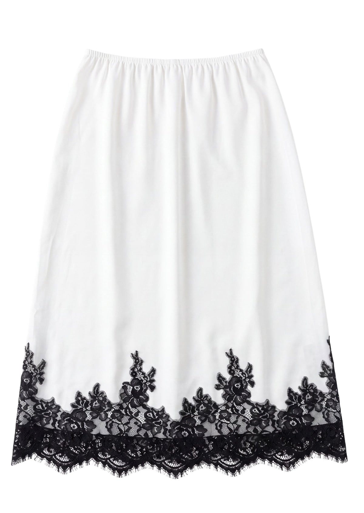 Lace Satin Midi Skirt