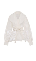 Tulle Jacquard Tie Shirt