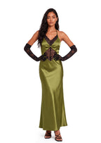 Quarry Lace Halter Neck Maxi Dress In Green