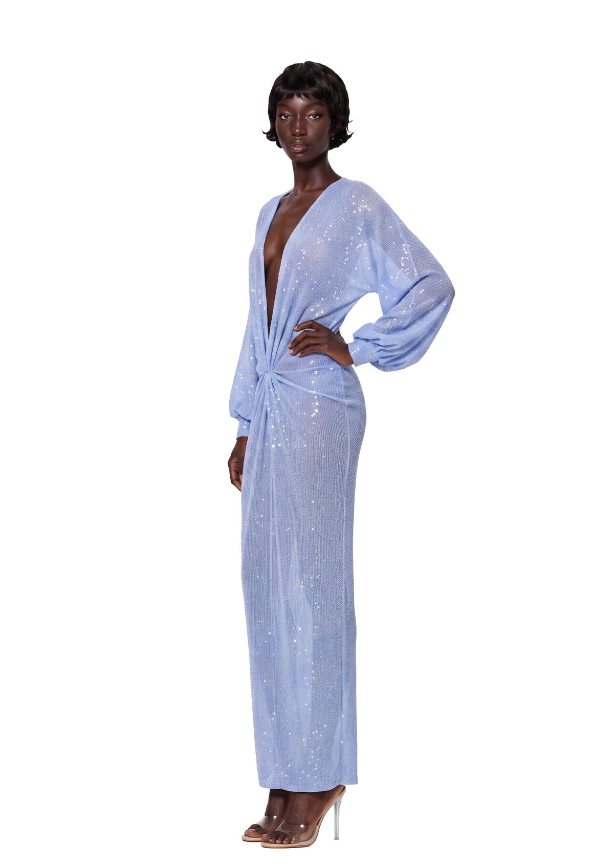 Chaka Sequined Long Sleeved Maxi Dress