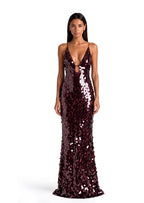 Kira Sequin V-Neck Sleeveless Maxi Dress
