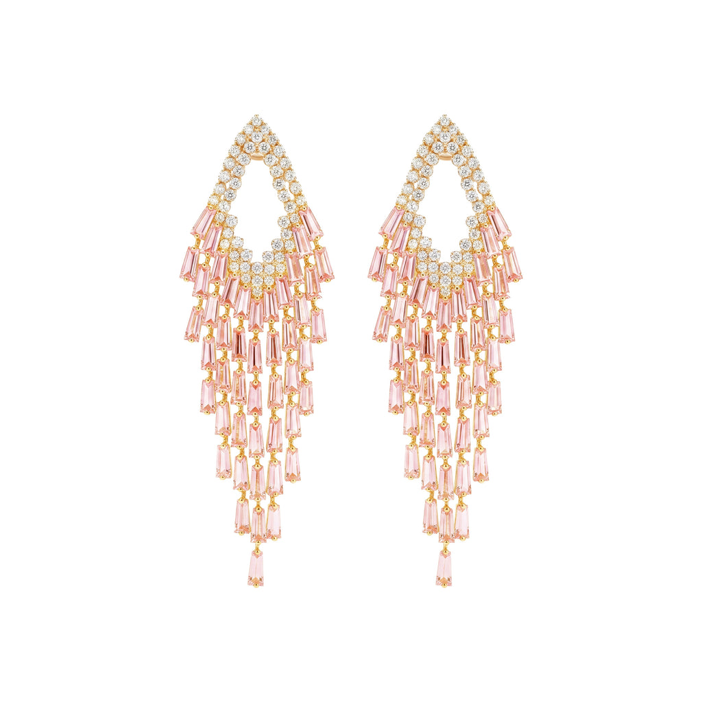 Tate Crystal Tassel Long Earring