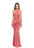 Iago Pleated Halter Neck Maxi Dress