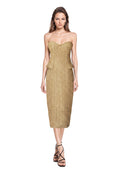 Eastmund Strapless Midi Dress In Gold