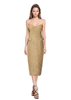 Eastmund Strapless Midi Dress In Gold