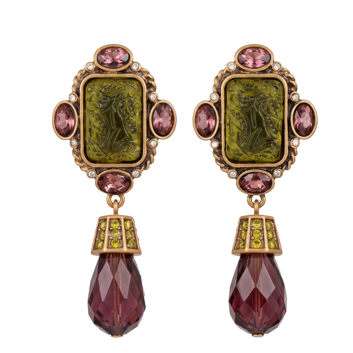 Ece Green Lazed Stud Rarrings
