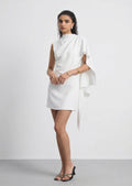 Fitted Mini Dress With Asymmetrical Draping