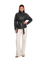 Yadid Faus Leather Jacket With Belt