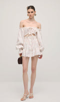 Lace Up Mini Dress In Grid