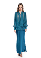 Laken Sheer Top & Satin Skirt Set