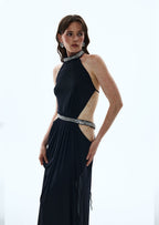 Adalia Cut Out Maxi Dress In Black