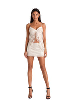 Kabira Sequined Mesh Set In White