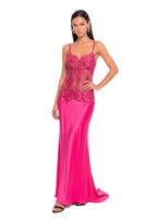 Gabouray Lace Satin Maxi Dress