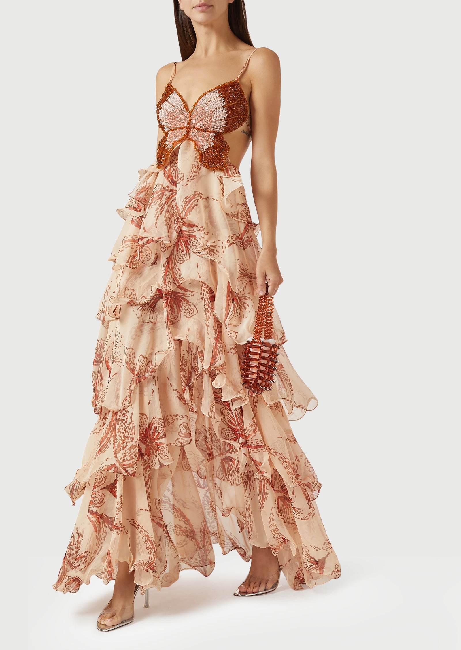 Sunset  Layered Butterfly Maxi Dress
