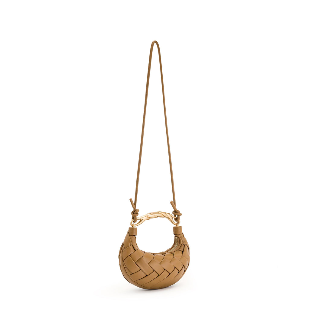 Elida Weave Handbag In Brown