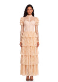 Kaikane Tiered Ruffle Lace Maxi Dress