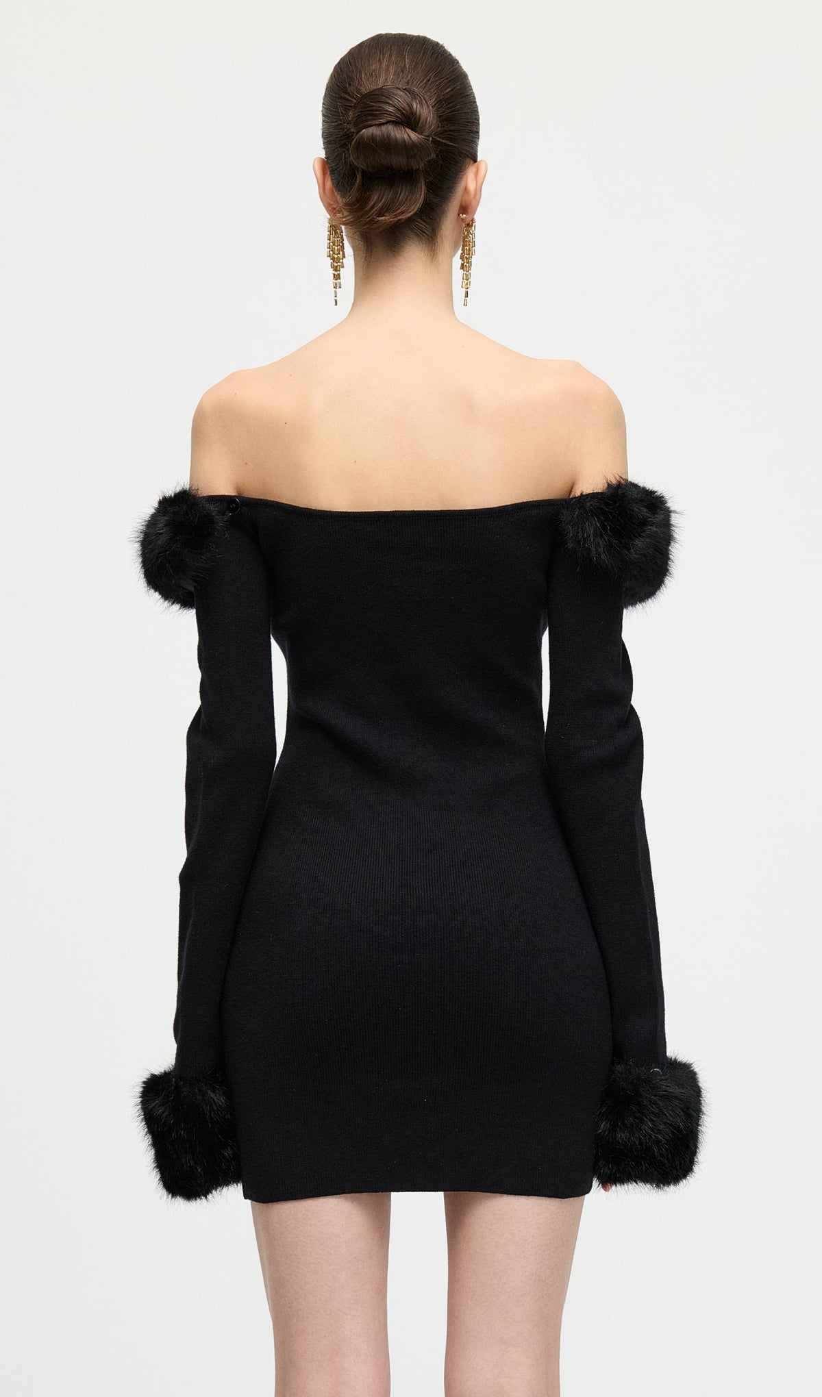 Black Off The Shoulder Mini Dress
